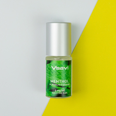 A Menthol Bottle of Vape Juice Containing Nicotine