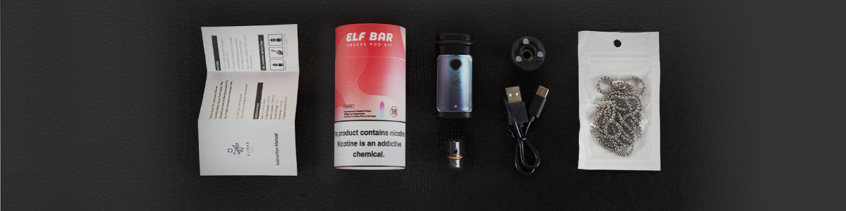 Elf Bar FB1000 Pod Kit Contents