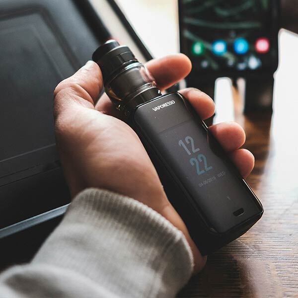 Advanced Box Mod In Hand Person holding advanced box mod vape