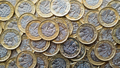 A collection of British Pound Coins