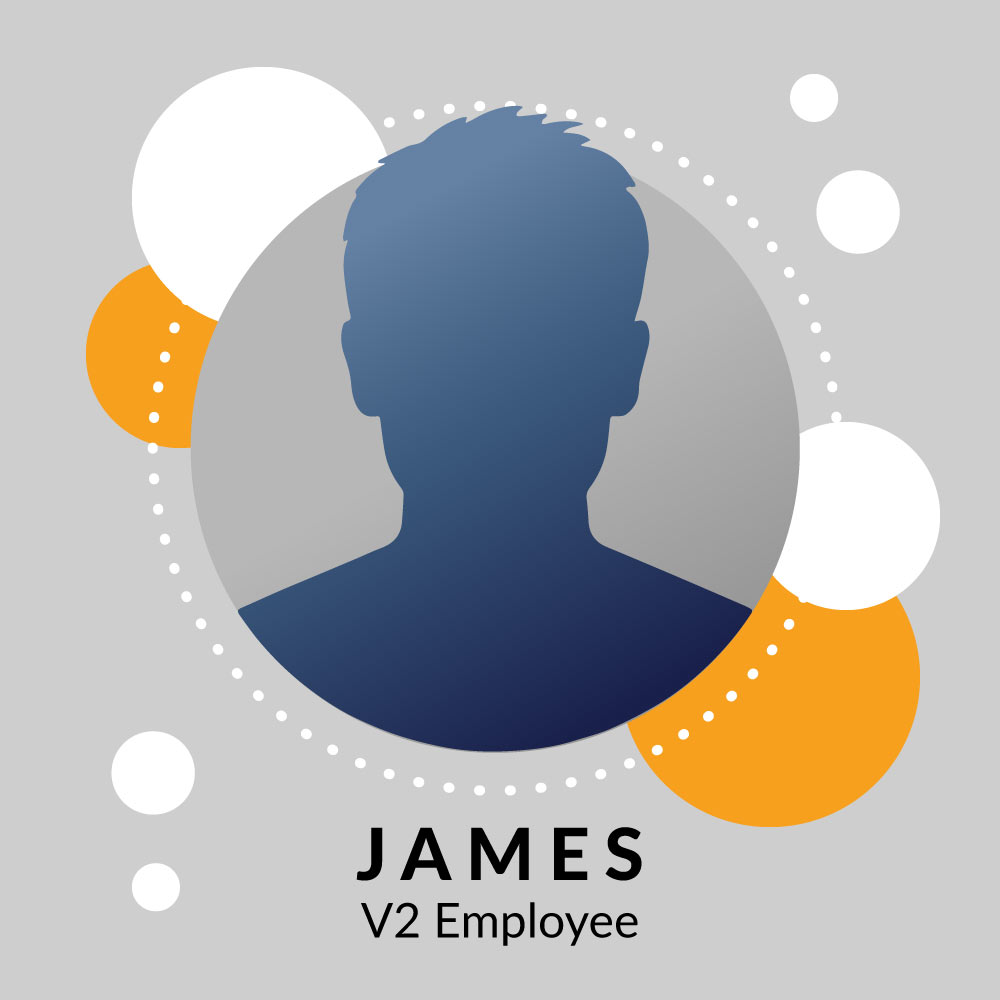 Illustration silhouette of male V2 employee