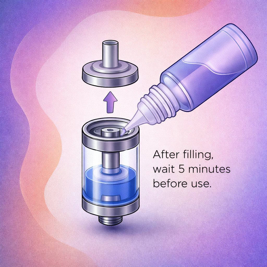 Diagram showing how to fill a vape
