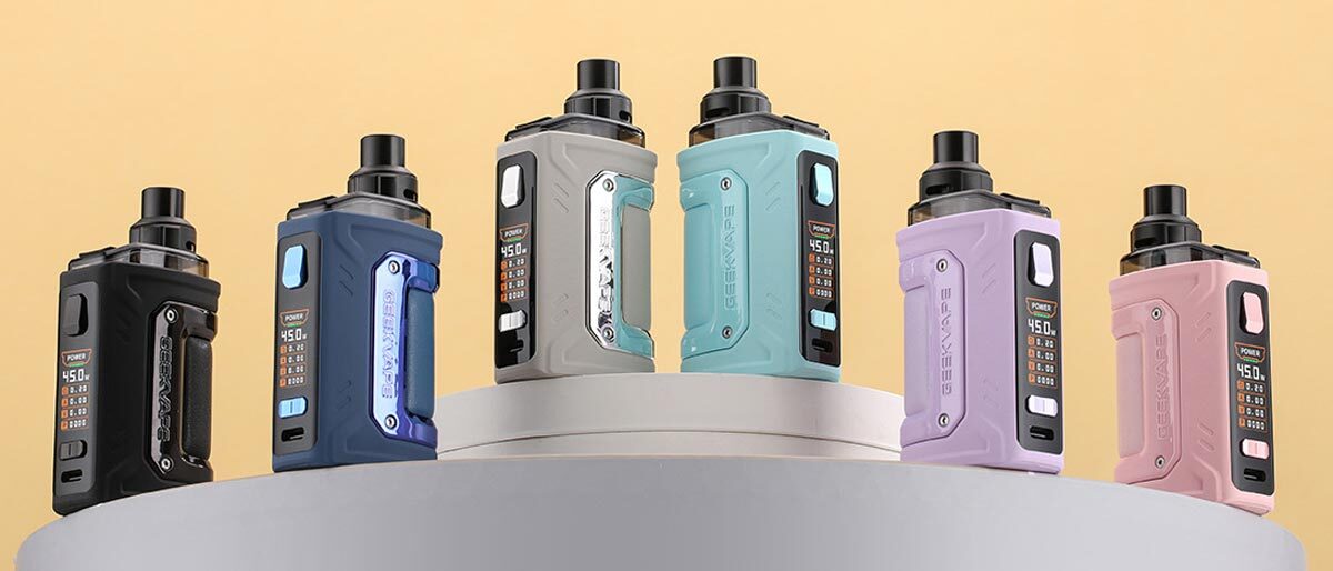 Six Different Geekvape H45 Classic Devices With Varied Colour Schemes