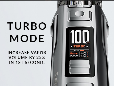 The Voopoo Argus XT Displaying Turbo Mode