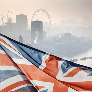 UK Flag and the City of London