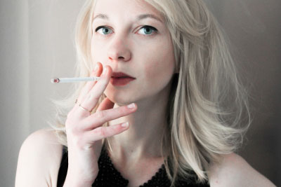 Woman Smoking Cigarette